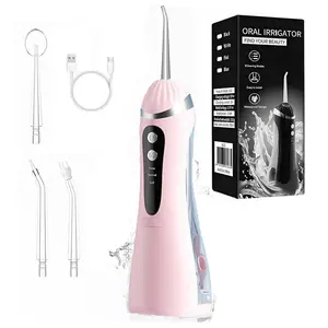 Portable Cordless Water Flosser for Teeth  1600 Times High-Pressure Pulse Oral Irrigator with 3 Modes & 4 Replaceable Nozzles IPX7 Waterproof Rechargeable Dental Flosser with 300ml Large Water Tank  Perfect for Home  Deep Clean Gums Plaque
