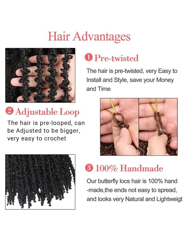 Butterfly Locs Crochet Hair Extensions 24pcs, Professional Styling Accessories, Faux Locs Braids, Non-Knotting, African Braids, Unisex, Festival, Party, Stage Performance Butterfly Locs Crochet Hair Extensions 24pcs, Professional Styling Accessories, Faux Locs Braids, Non-Knotting, African Braids, Unisex, Festival, Party, Stage Performance