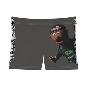 Bucket The Puppet Graphic Women's Shorts — Urban Streetwear "Buckheem Crazy" Design