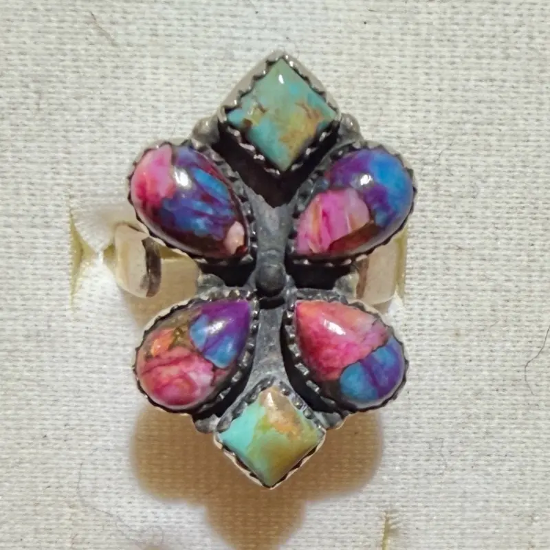 Rose, Dahlia & Kingman Turquoise Ring