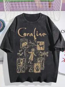 Vintage Men's Round Neck Short Sleeve Fitted T-Shirt, Street Culture Theme Streetwear, Fun Cat Graphic Shirt, Unisex Casual Wear for All Seasons, Knit