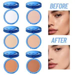 Face Pressed Setting Powder with Oil Control, Matte Finish Makeup Powder for Smooth Looking Skin, Lightweight Long Wear Powder for Daily Use, Office, Outdoor Activities