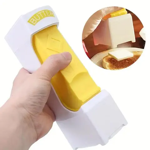 [DEALSFORYOU] Portable Butter Stick Cutter Dispenser - Stainless Steel Body with Handle, Durable Plastic, Safe and Healthy Cutting Blade, Compact Kitchen Utensil for Toast, Chocolate, Fresh Butter Storage