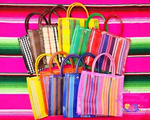 AstecasMe Mercado Bag Mexican Shopping Market Bag Fiesta Goodie Bags Mesh Purse in Assorted Colors and Patterns