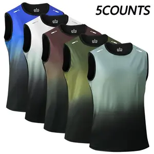 Men's Casual Sports Sleeveless Vest 5-Pack Running Fitness Outdoor in Assorted Colors for Comfort and Style Yoga Gym Outfits Athletic Fashion Activewear Workout Vest