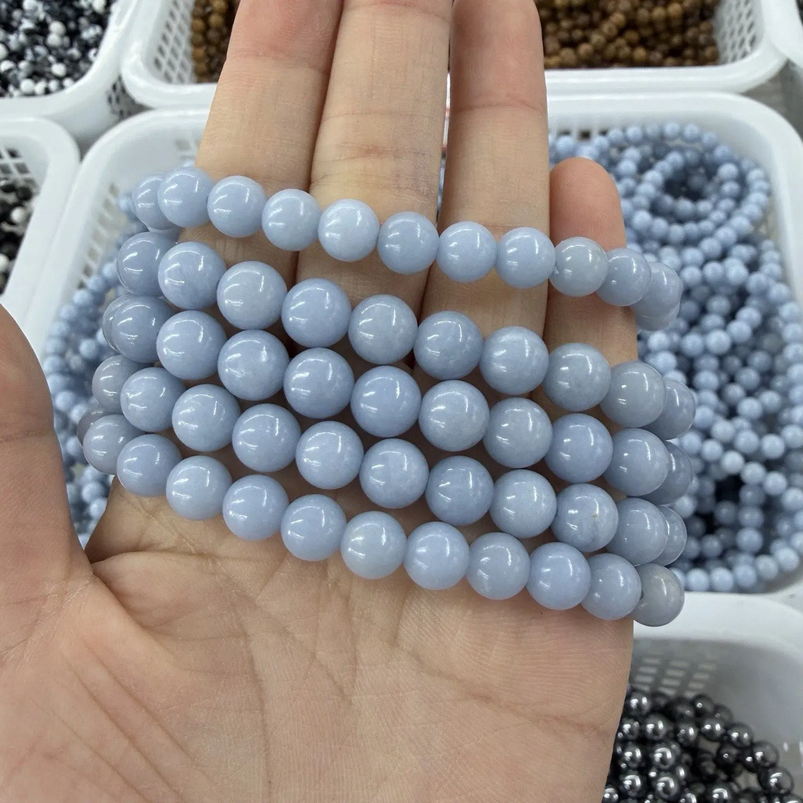 8mm angelite bracelet