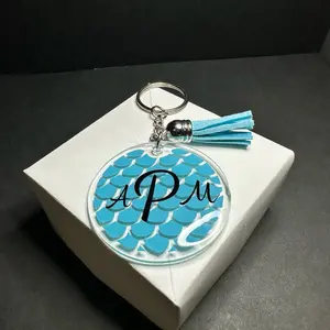 Personalized Monogram Keychain - Customizable Keyring