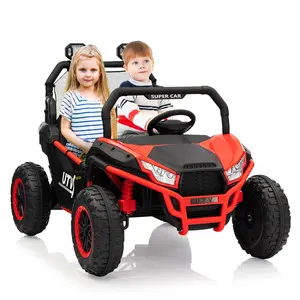 24V Kids Electric UTV with Parent Remote | 2-Seater Off-Road Car w/Bluetooth, LED Lights | Gift for Ages 3+,Red