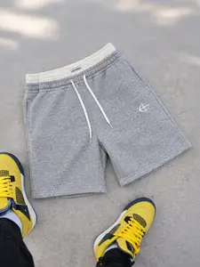 Mens Sweat Shorts Drawstring Comfortable StreetwearAthleisure Casual Lounge Shorts with Elastic Waist Side PocketsMinimal Logo Detail Mid Length Clean Everyday Essential forTravel Weekend Daily Wear