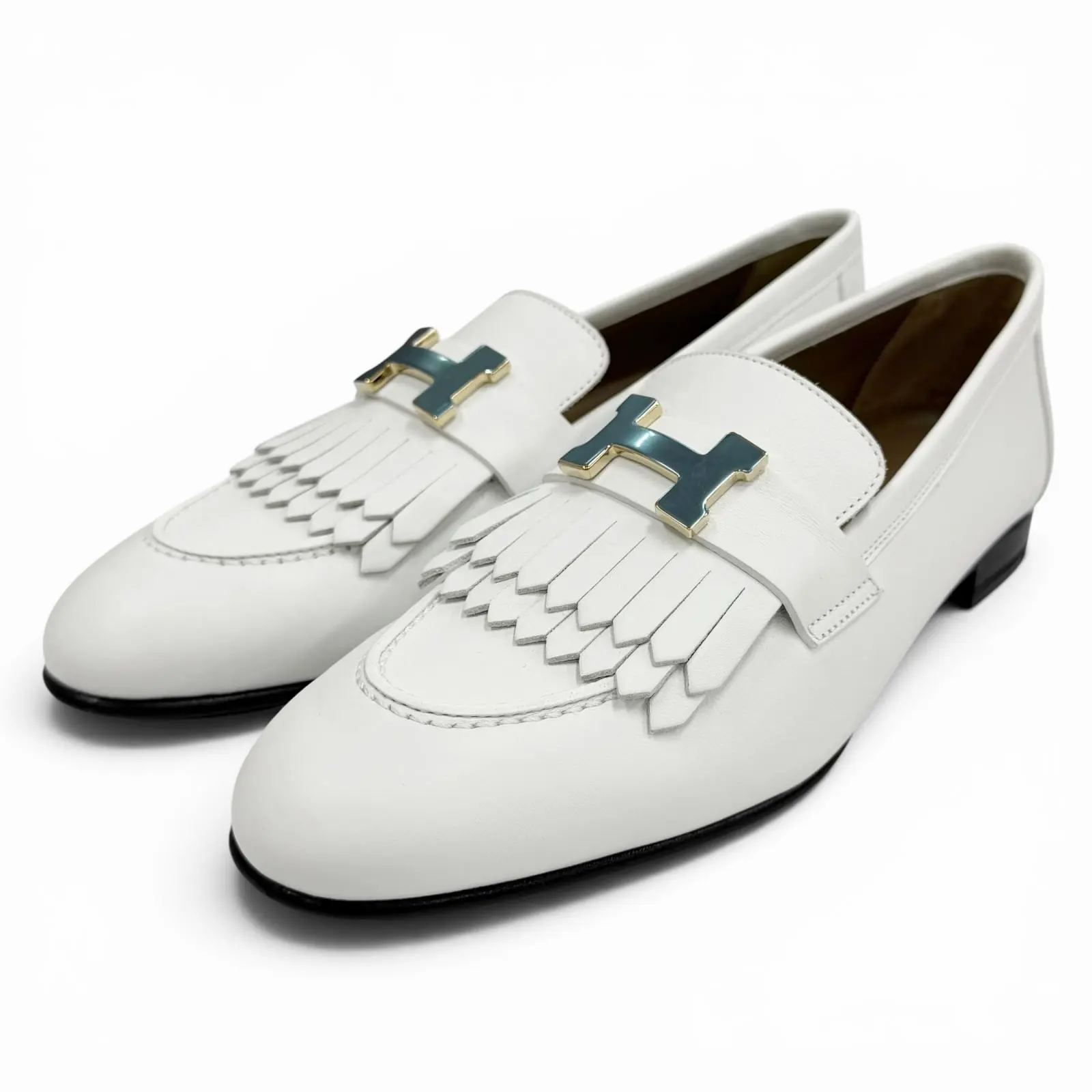 Pre-owned HERMÈS Calfskin Small Leather Goods Hermes Mocassin Royale Leather Loafers