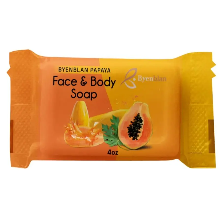 3-pieces Byenblan papaya Face & Body Soap Anti-inflammatory Antioxidant Properties 3 pieces