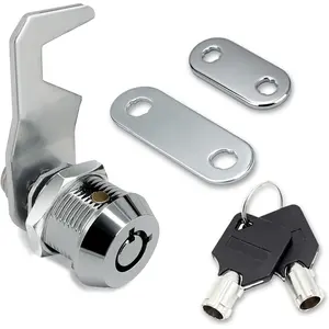 1Pack Toolbox Lock with Keys 5/8 Inch Cabinet Locks Keyed Alike Tubular Cam Lock Hook Cam with Zinc Alloy