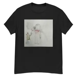 armothugger White Dog with Red Collar cotton shirt