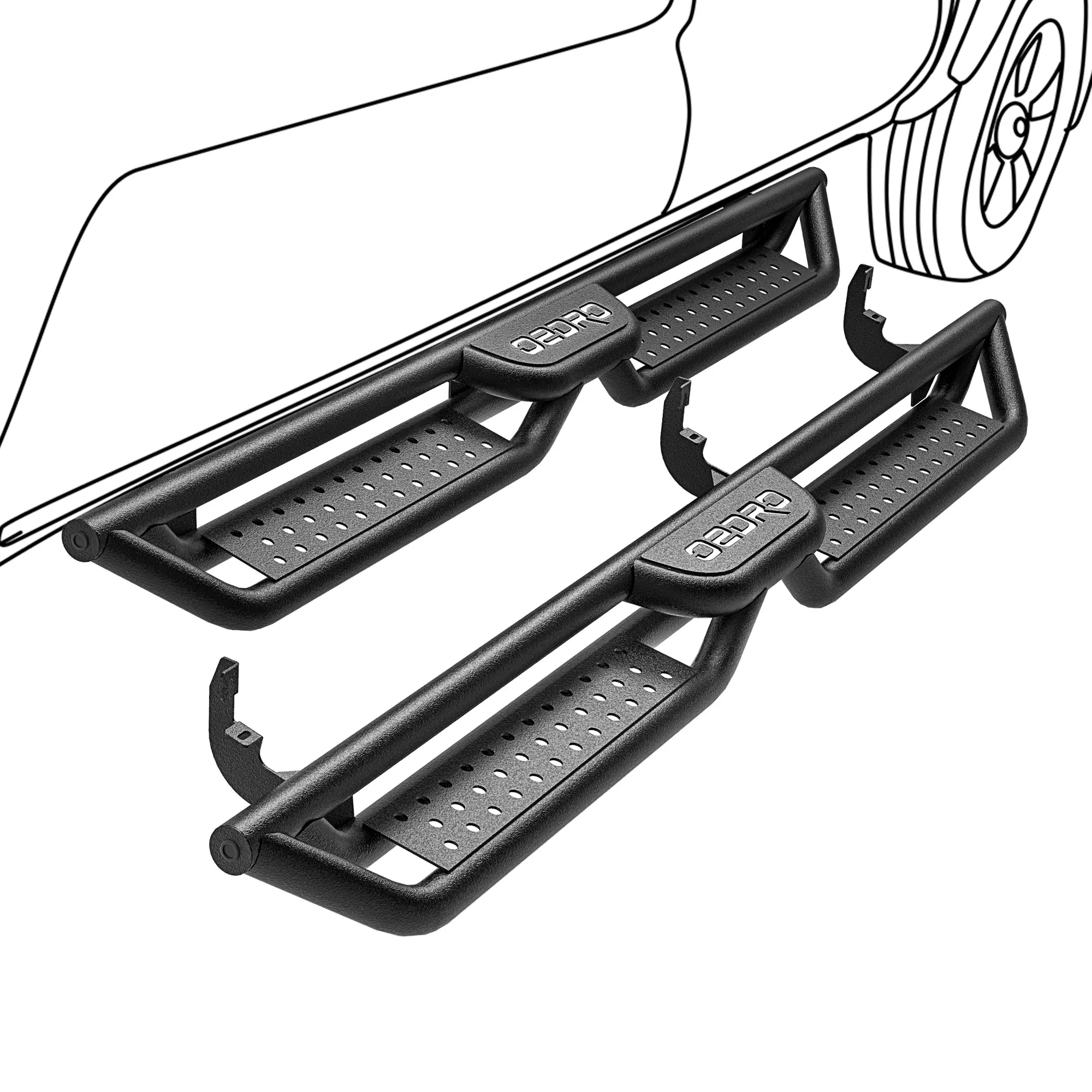 【fathersdaygift】OEDRO 6 Inch Running Boards Compatible with 2015-2026 Chevy Colorado/GMC Canyon Crew Cab, Bolt-on Side Steps Steel Nerf Bars