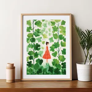 English Ivy Flower Watercolor Art Print Market Botanical Trendy Wall