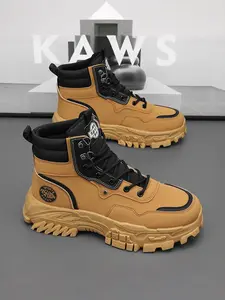 Men's High Top Work Boots, Comfortable All-Season Footwear, Ideal for Construction & Outdoor Activities