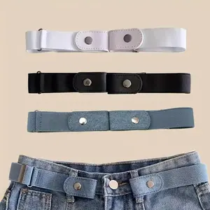Canvas Waistband, 3 Counts Adjustable Stretch Belt Adjustable Belts Simple Casual Invisible Fashionable Waistband for Jeans, Trousers, Pants, Sewing Accessories for Daily Use