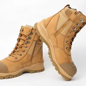 Men's Safety Boots - Lightweight Leather Waterproof Boot with Steel Toe, Soft Fit, Real Leather Construction, Ideal for Work and Military Use - Boy
