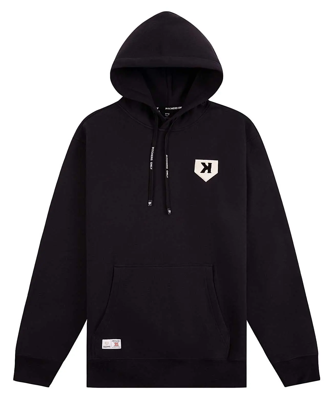 Men's Baseball Hoodie, Pitchers Only Core Black
