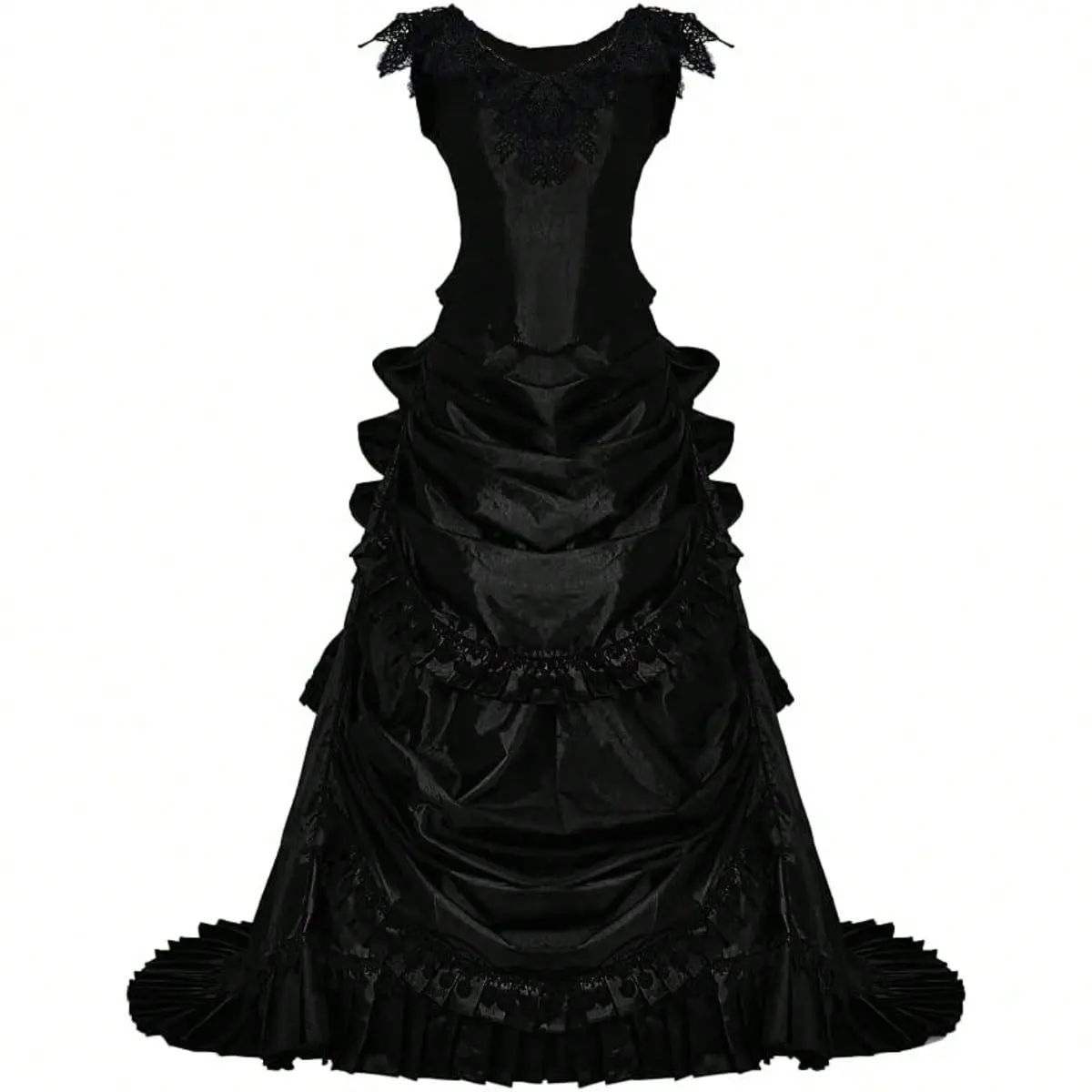 Victorian Gothic Ball Gown - Elegant Bustle Wedding Dress with Steampunk  Ball Gowns Black - TikTok Shop