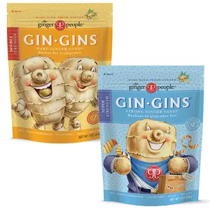 Gin Gins Ginger Chews Variety Pack of 2 Bundle - 1 of each flavor (Super Strength & Double Strength)