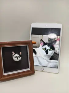 Custom Pet Face Polymer Clay Fridge Magnet + Mini Photo Frame – Your Fur Baby, Everywhere You Look