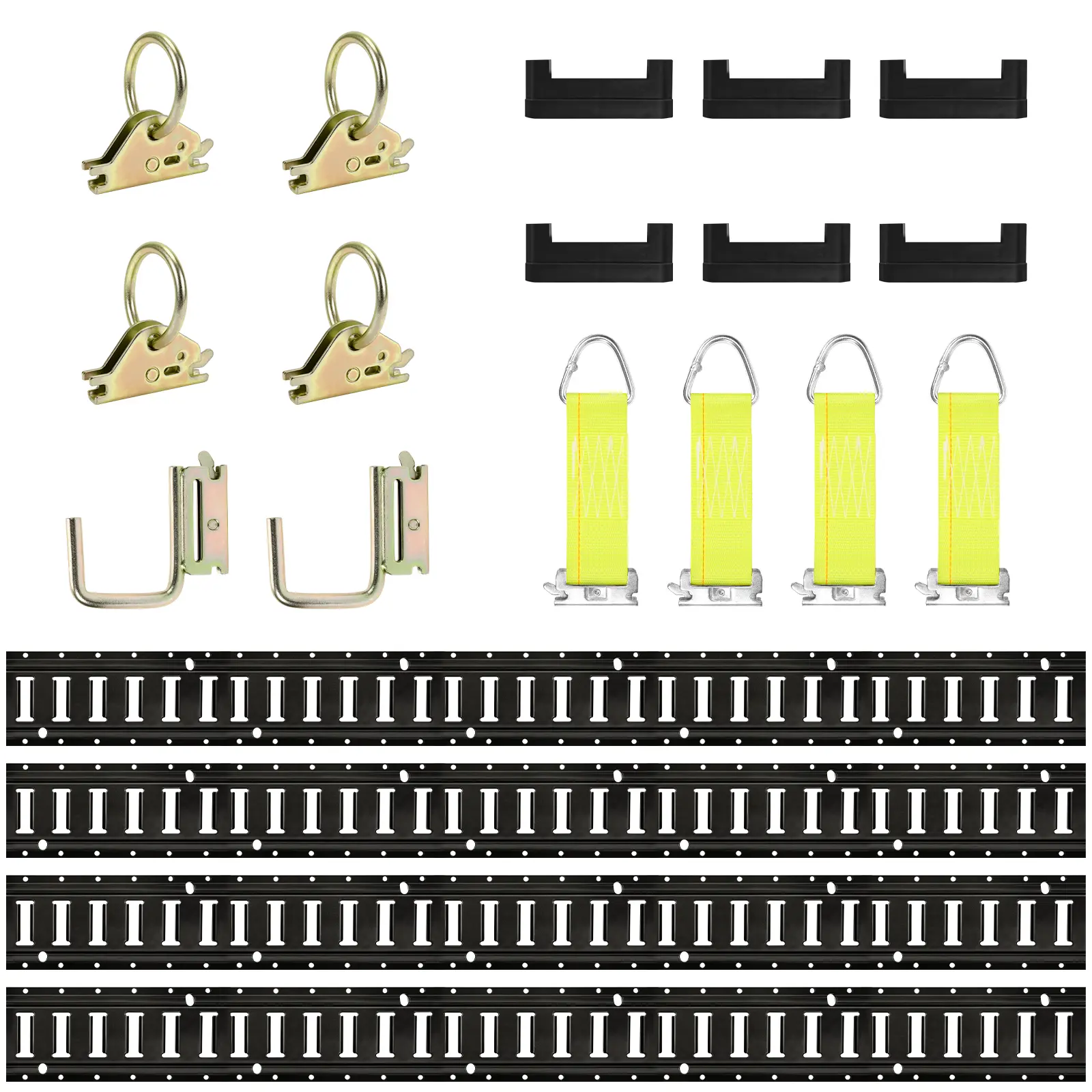 LEVELEVE E Track Rail Tie-Down Kit,Heavy Duty E-Track Set,Cargo Tie-Down System for Trucks, Vans, and Trailers