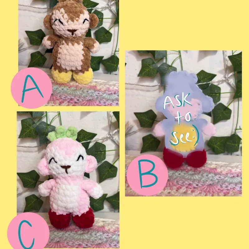 Hand crocheted tiny monkeys
