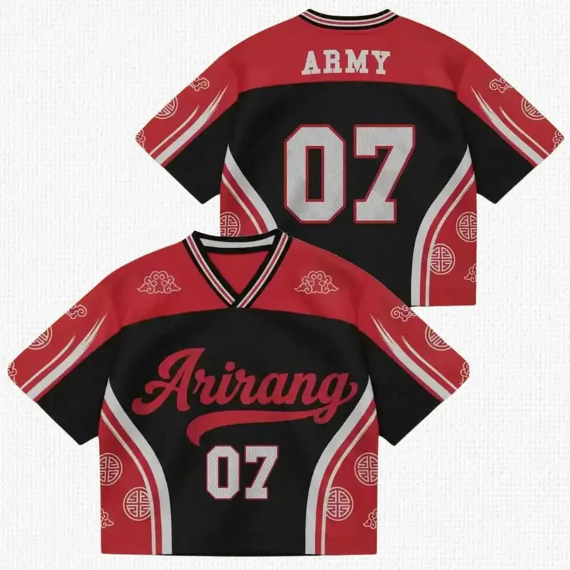 Custom Kpop Music Word Tour Jersey, Kpop Merch for Fan, Personalized World Tour Crop-top Hanbok Style Mesh Jersey, 2026 Concert Outfit for Army