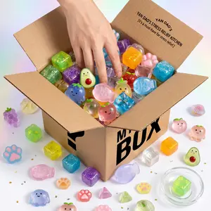 25Pcs Mini Squeeze  Blind Box Surprise Set | Mystery Squishies Pack With Mini Fish Steamed Buns Ice Cubes Fruits | Sensory Fidget Stress Relief  | Goodie Bag Stuffers Birthday Party Favors Christmas Halloween Kids Gifts |  grown ups Toys