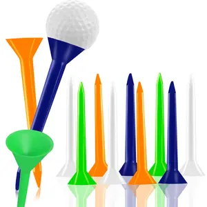 Golf Tees Plastic 3 1/4 2 3/4 inch Unbreakable Upgraded Bulk 30 Pack Reduce Friction Side Spin Stable 83mm Long Tee for Men Women Practice