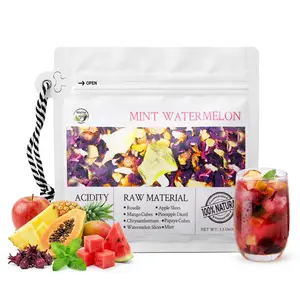 Mint Watermelon Fruit & Herbal Tea - Natural Loose Leaf Fruit Tea with Roselle & Mint, Refreshing Iced & Hot Brew, 5.3 Oz (150g) | iTREE · Vital-Tea