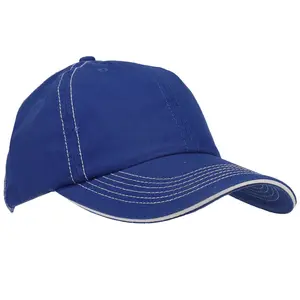 PAGE and TUTTLE Mens Gmt Wash Contrast Stitch Cap Golf Casual Casual Cap - Blue