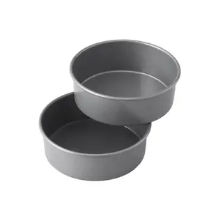 Round Cake Pans 6-Inch Set, 2 Piece Set - Gray Color, Ideal for Layer Cake and More