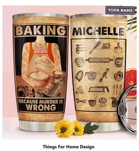 Baker Tumbler, Custom Baking Tumbler, Baking Murder Is Wrong, Gift for Baker, Baker gift women, baker life cup, Gift for Mom, Christmas Gift