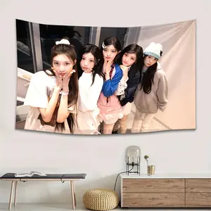 KPOP Ii-Illits Sweet Girl Group Member • 1pc Polyester Digital Printed Flag • Ideal for Indoor Home And Garage Wall Decor • Outdoor Advertising • Holiday Party Decoration Hanging Banner with Grommets