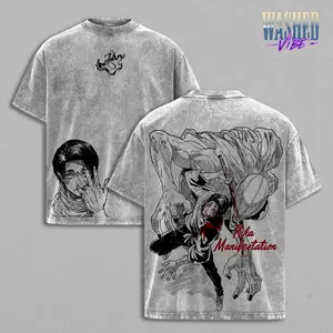 Retro Heavy Limited Vintage Yuta Okkotsu Washed Tee – Jujutsu Kaisen Culling Game Arc Rika Cursed Spirit Copy Technique Anime Manga Graphic Double Printed T-Shirt, Menswear Heavy Cotton Unisex Oversize Streetwear Vintage, Hoodie & Sweatshirt