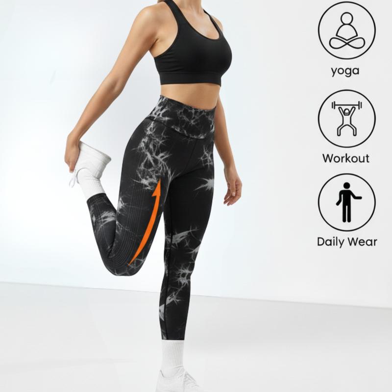 2 Pack Tie Dye High Waisted Workout Leggings for Women Rear Lifting Tummy Control Yoga Gym Athletic Pants High Waist Squat Proof Compression Tights