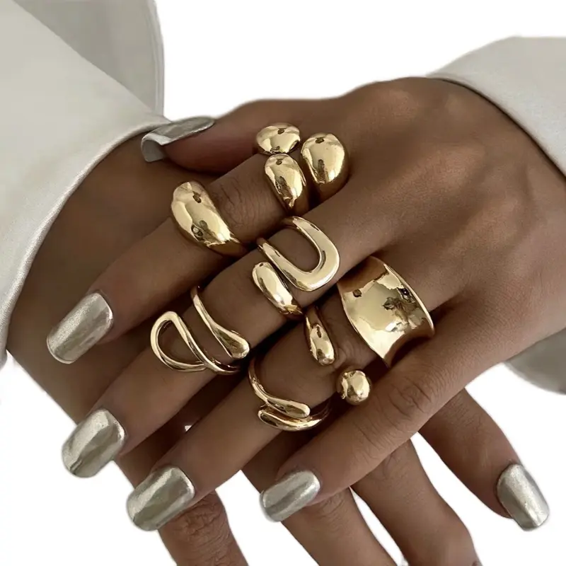 7 Piece Trendy Water Drop Rings