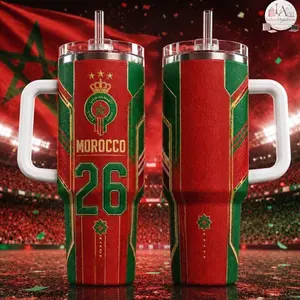 Personalized Soccer 2026 Morocco 40OZ Tumbler, WC Custom Tumbler, 2026 Soccer World Tournament, International Game Day, Sport Lovers Tumbler