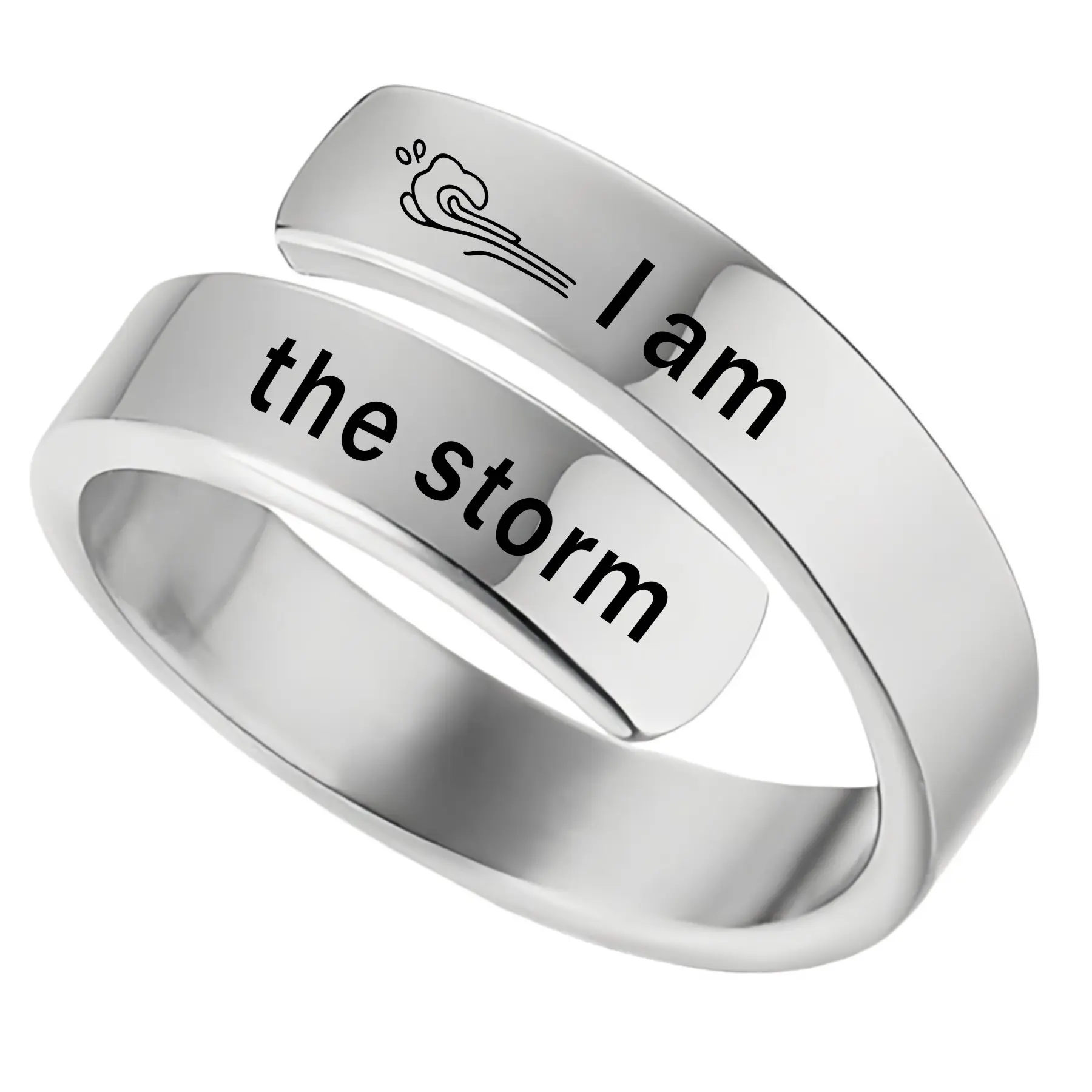 Adjustable Stainless Steel "Just Breathe" Heart Ring for Women - Inspirational Spiral Wrap Healing Ring, No Mosaic Material, Durable Jewelry Gift Adjustable Stainless Steel "Just Breathe" Heart Ring for Women - Inspirational Spiral Wrap Healing Ring, No Mosaic Material, Durable Jewelry Gift