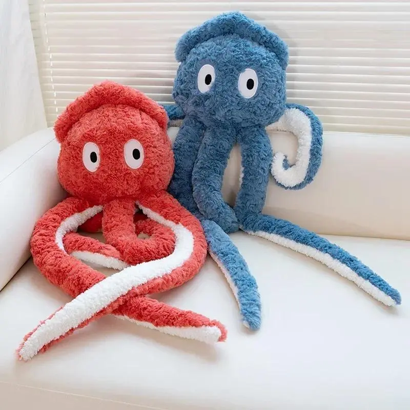 Cartoon Big Eyes Squid Plush Toys Funny Marine Animals Doll Soft Throw Pillow Sleeping Companion Creative Home Decor Kids Gift