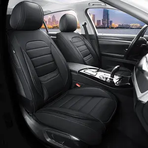 Seat s Full Set, 5 count Universal Leather Seat s for ,  Front and Rear Seat s Breathable Automotive  Seat  for  , SUVs, Sedans, Black