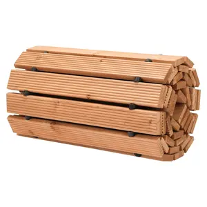 【Summervibes】VEVOR Wooden Garden Pathway,  8 ft L x 17 in W, Non-Slip Straight Garden Walkway, Roll Out Cedar Outdoor Walkway Path with Wire Rope Connection, Decorative Garden Paver for Backyard Wedding Party