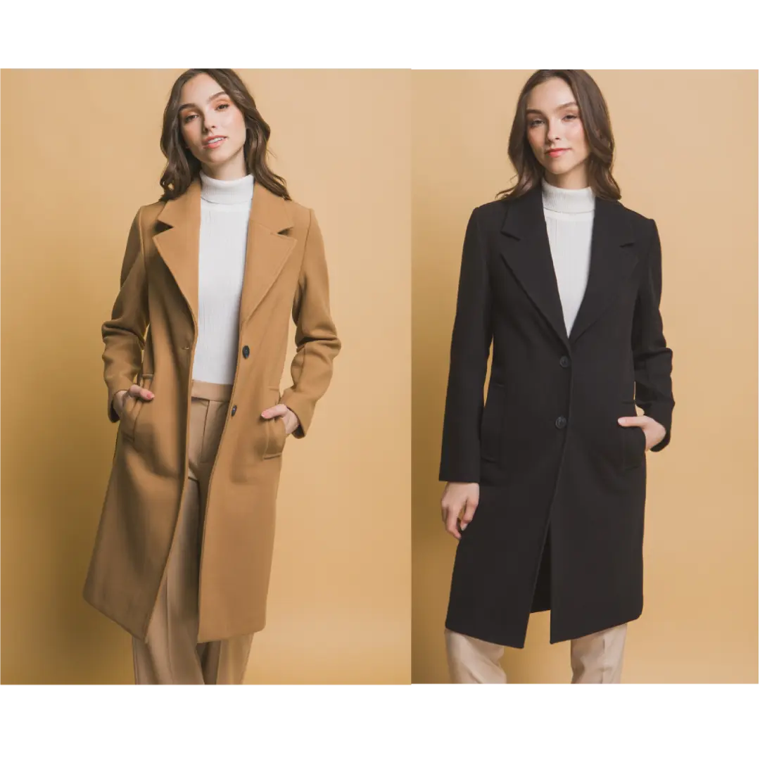 Longline Notch Lapel Coat