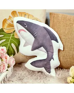 PILLOWABLE – 12” Shark Pillow, Cute Animal Shape, Mini Hug Pillow for Kids, Fun & Decorative Toddler Throw Pillow