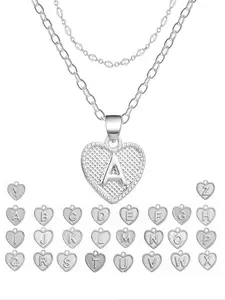Letter & Heart Pendant Necklace, Stainless Steel Layered Necklace for Women, Fashion Jewelry for Party, Daily Decor, Trendy All-match & Exquisite Jewelry for Birthday Gift