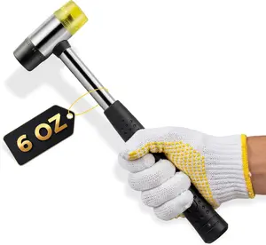 Double-Faced Rubber Mallet Hammer – Soft Non-Marring Rubber Head, Lightweight & Shockproof with Non-Slip Handle, Durable Scratch-Free Tool for Jewelry, Leather, Flooring, Tile & DIY