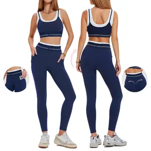 Airfree Women Workout Sets 2 Piece Seamless Sport Bra High Waist Leggings Gym Yoga Outfits Athletic Sportswear Sporty Style Clothes