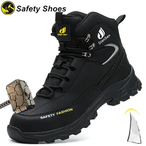 Work Safety Shoes Men Steel Toe Shoes Non Slip Protection Work Boots Outdoor work anti piercing shoes Indestructible Roofing Shoes